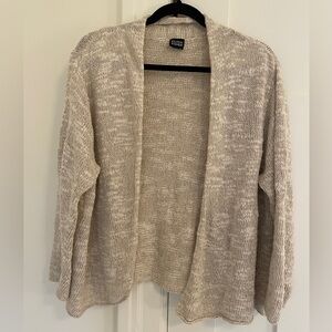 Eileen Fisher Linen Cotton Silk Knit Open Cardigan